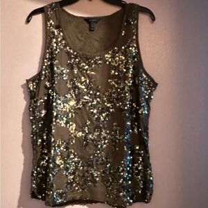 J. Crew Olive Sequin Tank Top